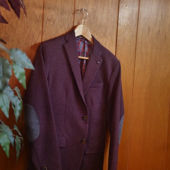 RW&CO Burgandy Slim Fit Blazer (Stretch Fabric) 36 Short - Picture 3 of 7
